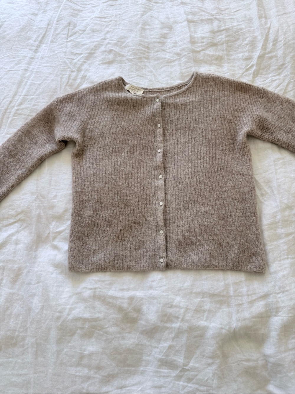 Sezane Gaspard Cardigan in Light Beige - Picture 1 of 9